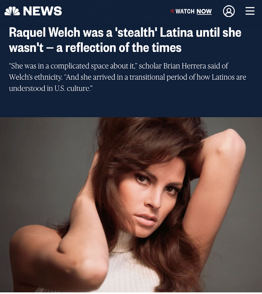 NBC News article about Raquel Welch quoting Jack Rico